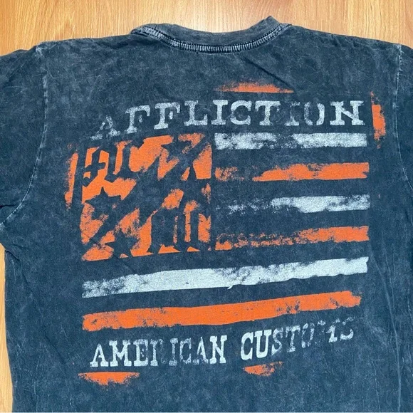 Vintage Affliction Men’s Affliction American Customs Y2K Logo T-Shirt Medium